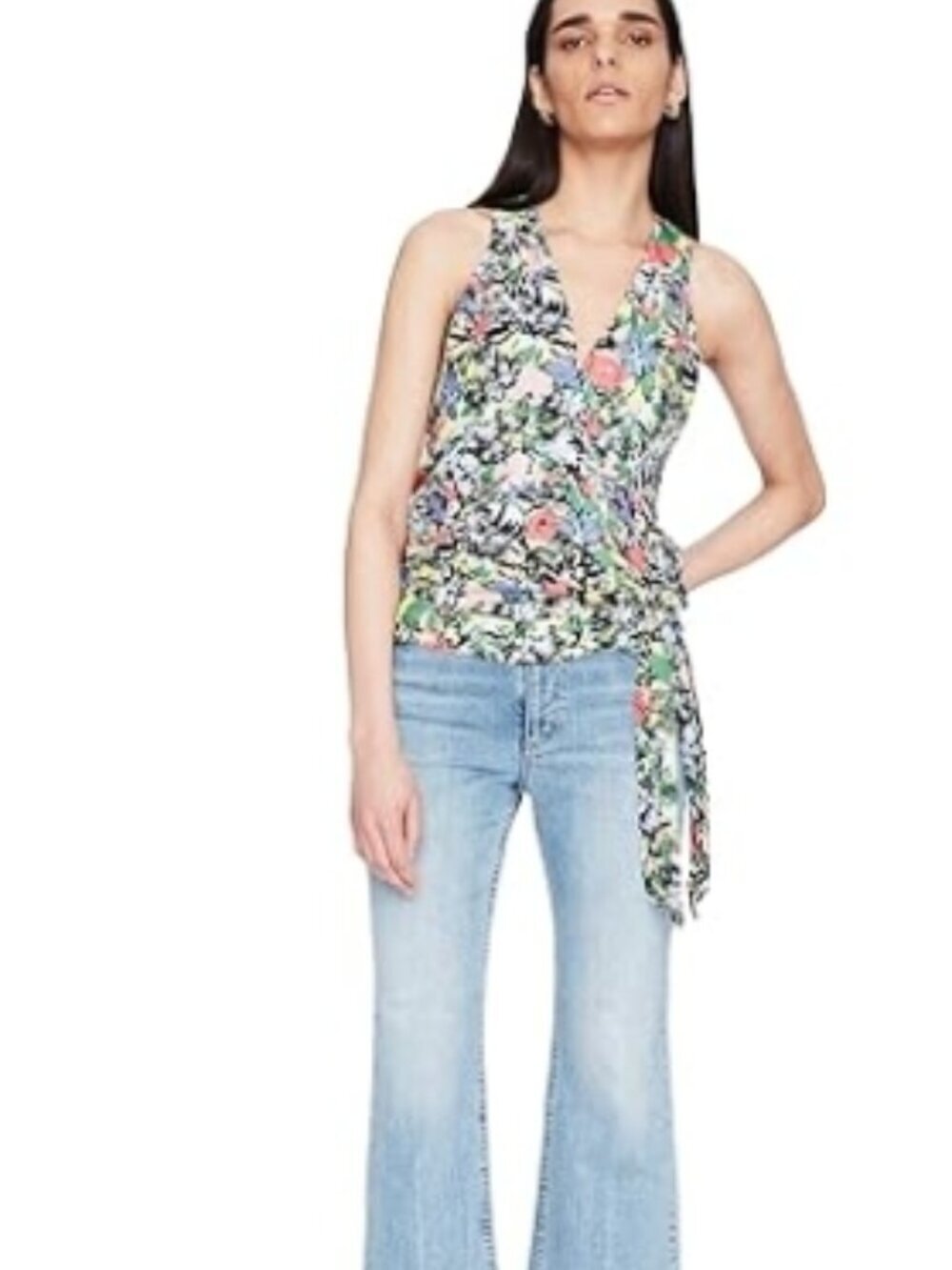 Parker Kenna Silk Floral Wrap Top Cannes Floral Size S NWT